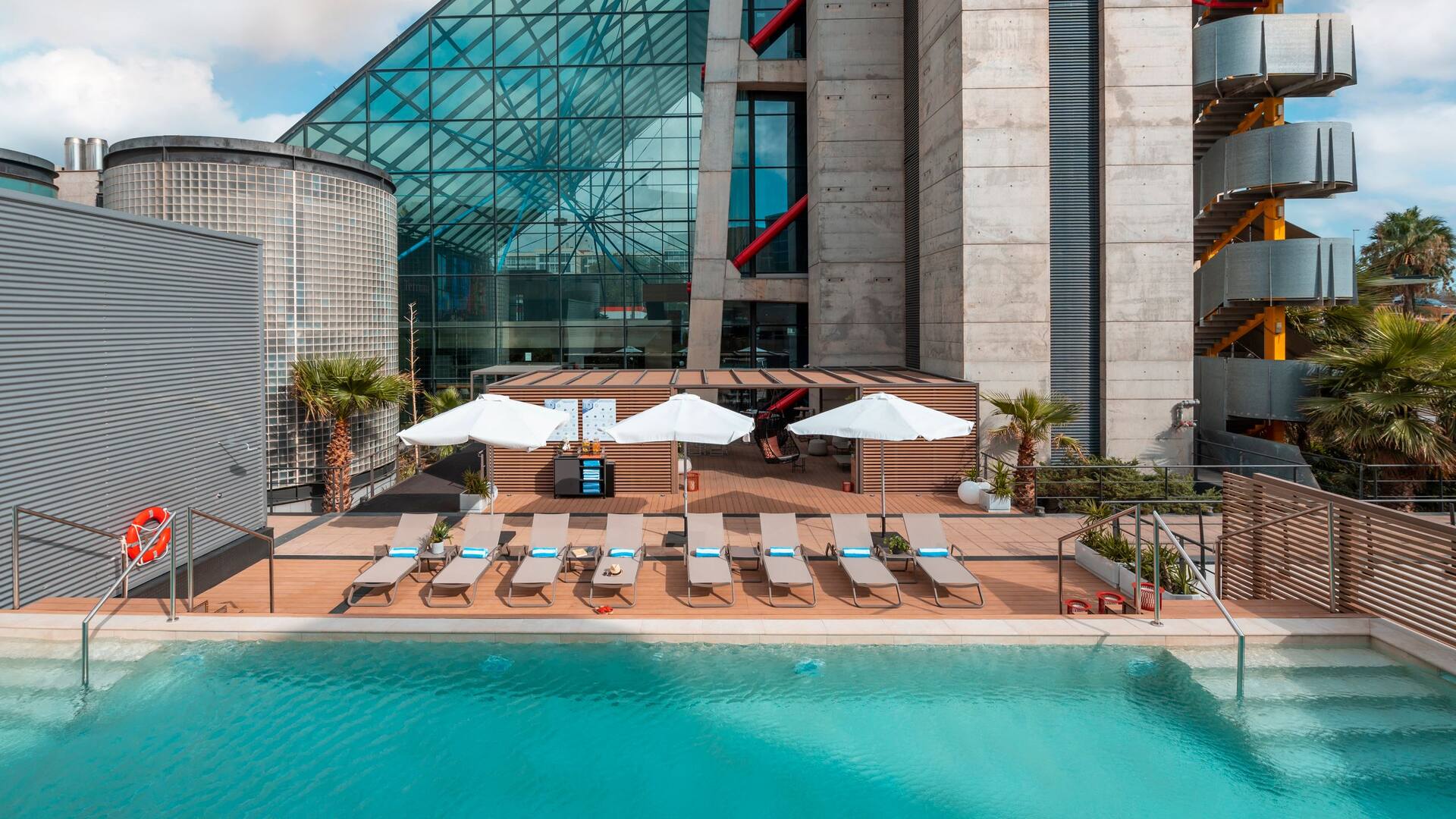 Sunset Pool and deck chairs at Hyatt Regency Barcelona Tower